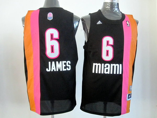  NBA Miami Heat 6 LeBron James Swingman Black Rainbow Jersey